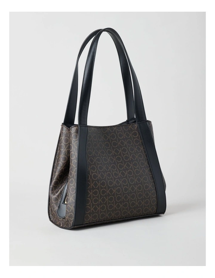 Masie Tote Bag in Brown/Khaki/Black image 2