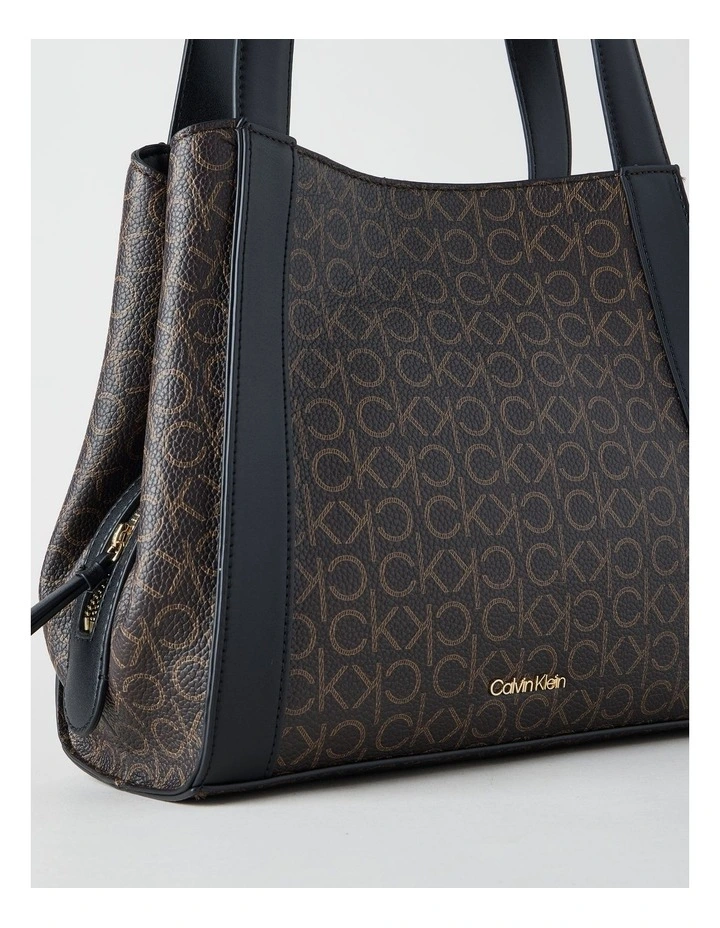 Masie Tote Bag in Brown/Khaki/Black image 3