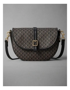 Emblem Aop Crossbody Bag in Black Desert Taupe A