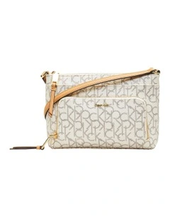 Faux Leather Crossbody Bag in White