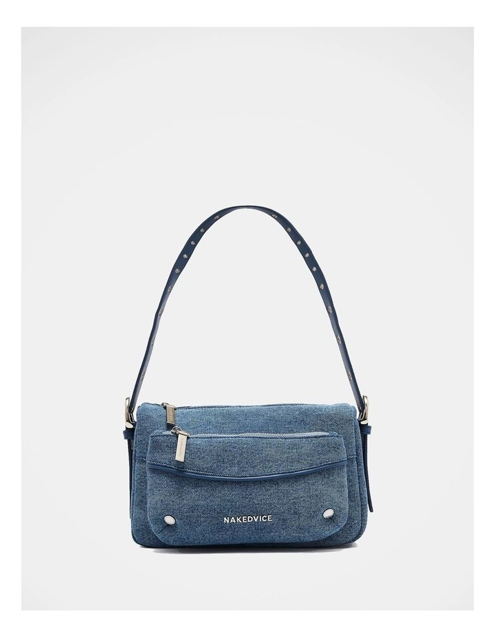 The Jacques Denim Shoulder Bag in Blue image 1