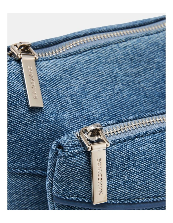 The Jacques Denim Shoulder Bag in Blue image 7