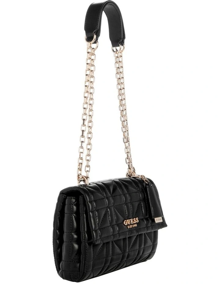 Assia Convertible Crossbody Flap Bag in Black image 3