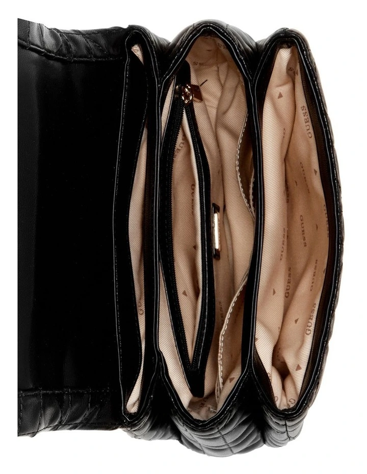 Assia Convertible Crossbody Flap Bag in Black image 4