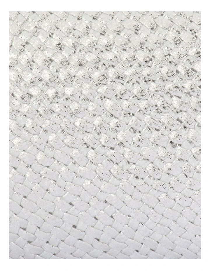 Lucia Woven Oval Clutch in Silver image 7
