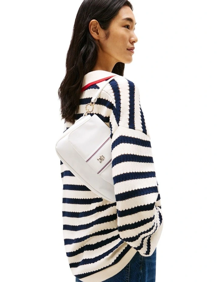 Monogram Crossbody Shoulder Bag in Ecru image 5