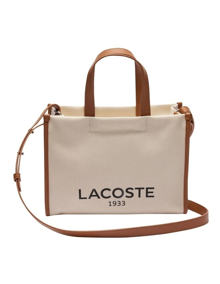 Lacoste Heritage Cotton Canvas Tote Bag in Natural/Tan MYER