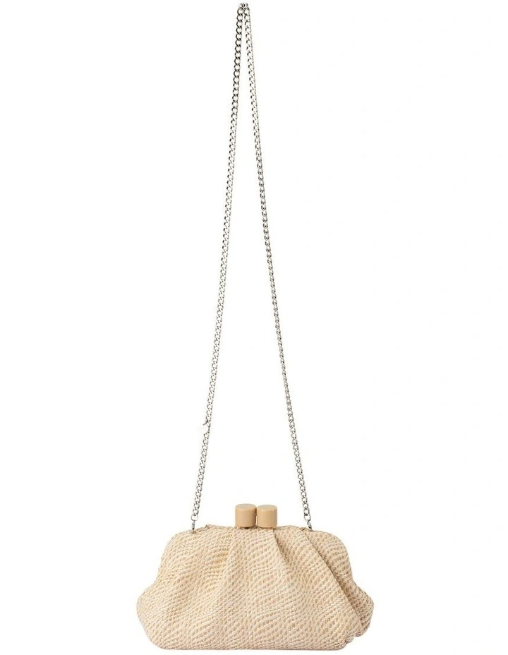 Addison Woven Clutch Bag in White image 5