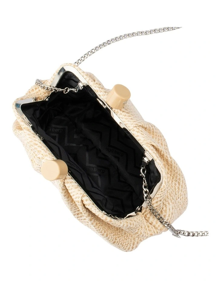 Addison Woven Clutch Bag in White image 7