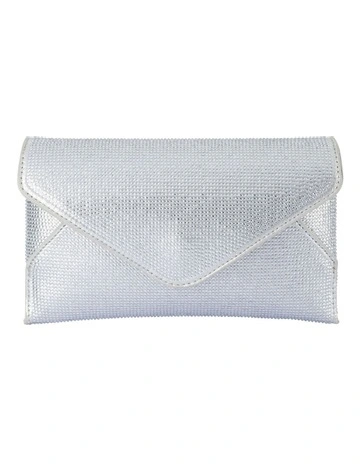 Eloise Crystal Clutch Bag in Silver