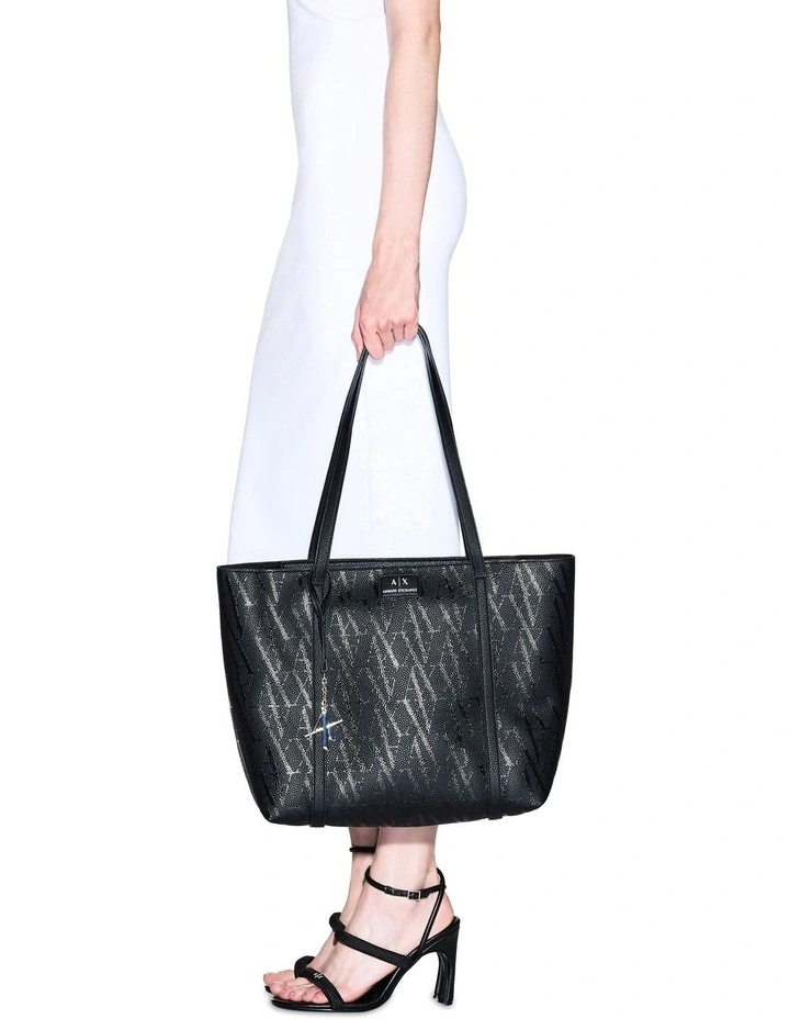 Sylvie Shopper Tote Bag in Black/Black image 2
