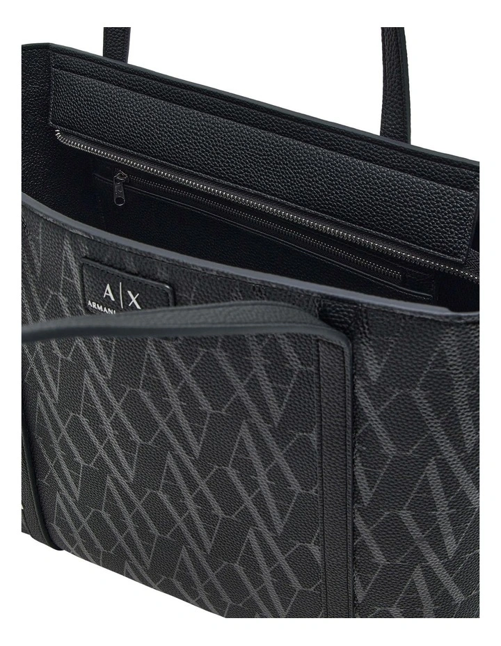 Sylvie Shopper Tote Bag in Black/Black image 5