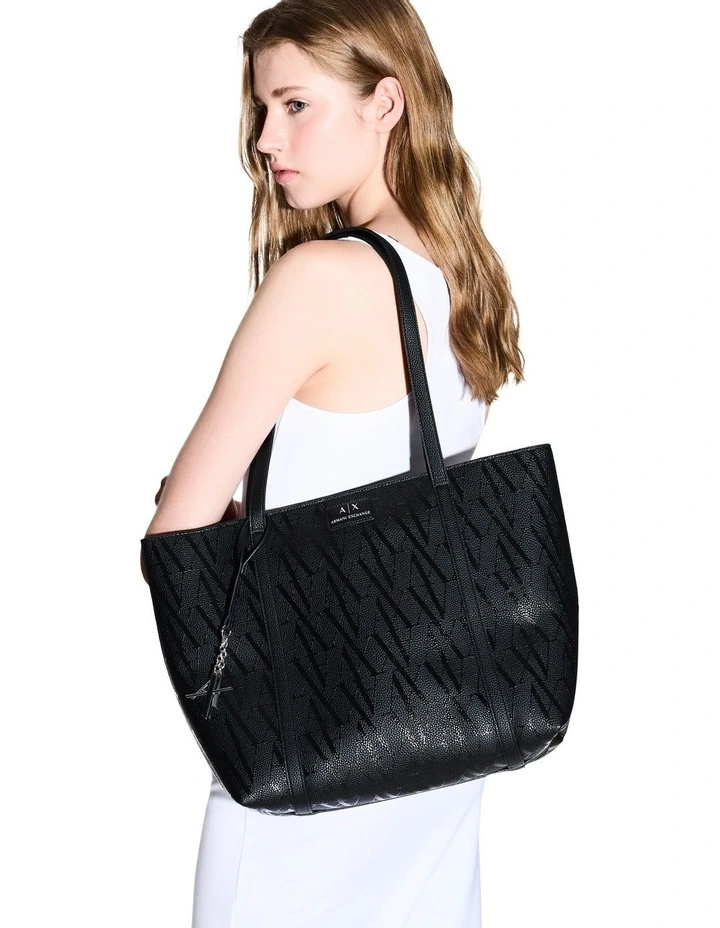 Sylvie Shopper Tote Bag in Black/Black image 6