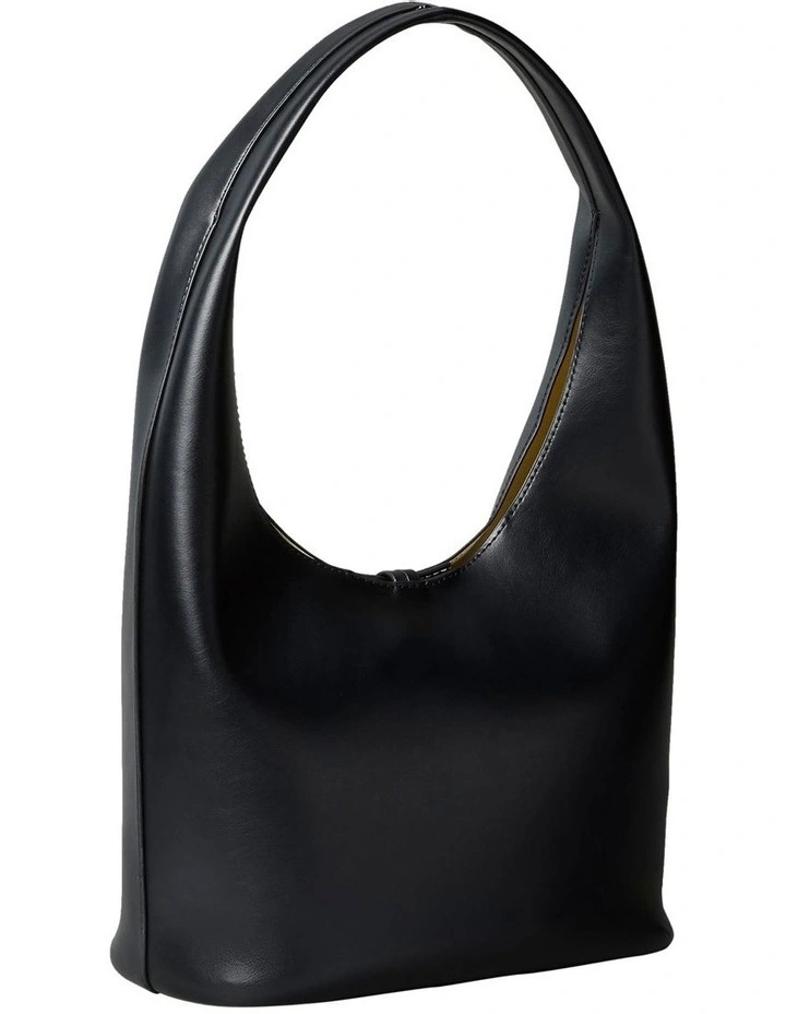 Stone Lock Slouchy Large Shoulder Bag in Black image 2
