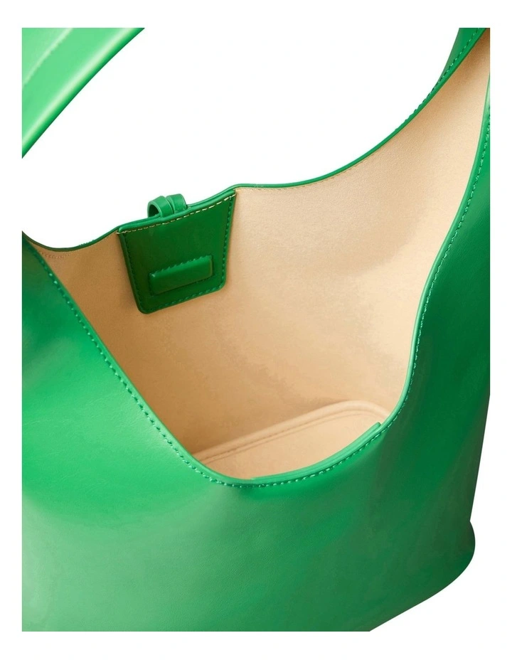 Stone Lock Slouchy Small Shoulder Bag in Emerald Chip image 3