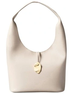 Stone Lock Slouchy Small Shoulder Bag in Brown