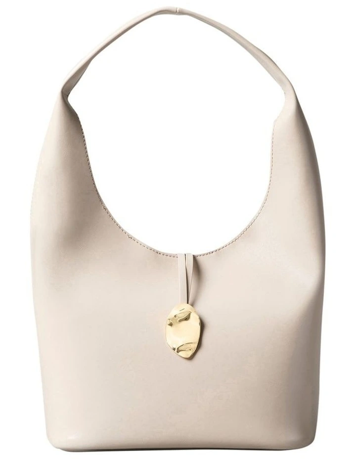 Stone Lock Slouchy Small Shoulder Bag in Brown image 1