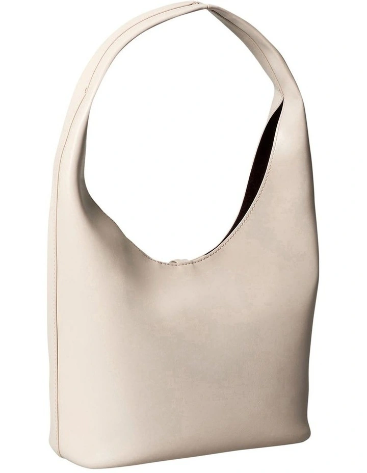 Stone Lock Slouchy Small Shoulder Bag in Brown image 2