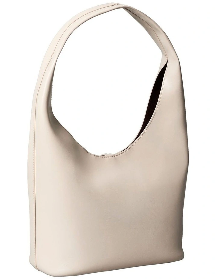 Stone Lock Slouchy Small Shoulder Bag in Brown image 2