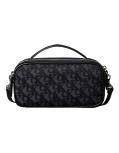 Monogram Camera Crossbody Bag in Black Denim
