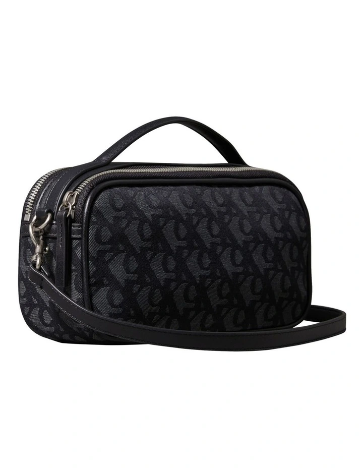 Monogram Camera Crossbody Bag in Black Denim image 2