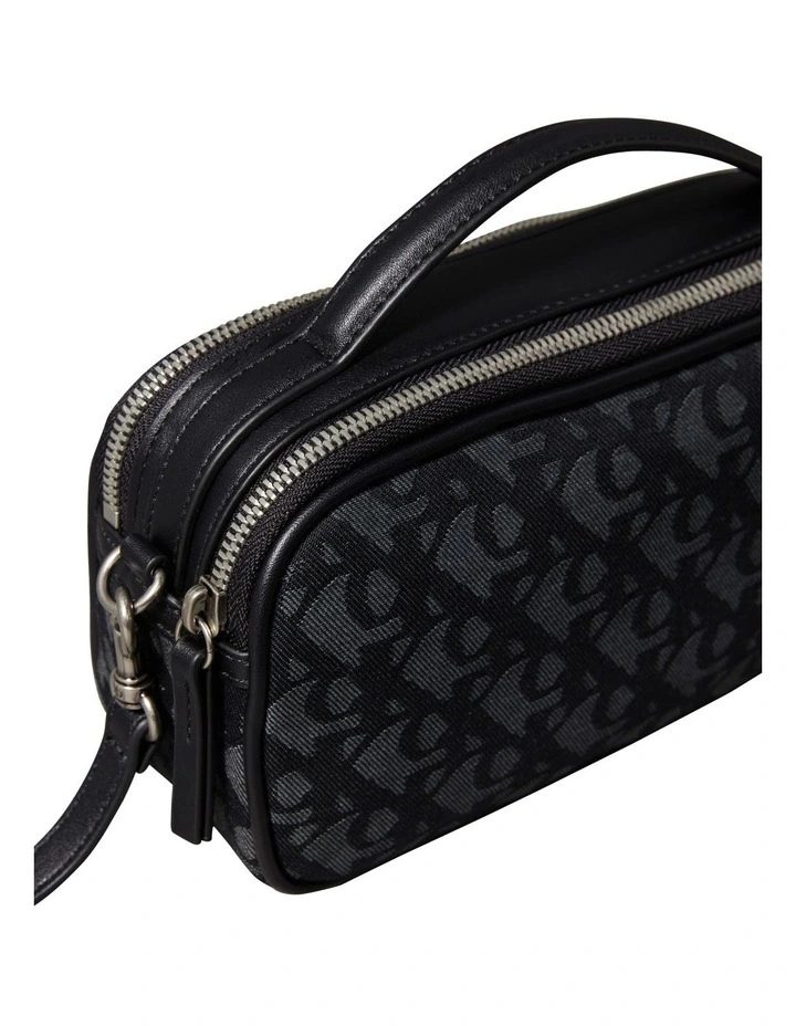 Monogram Camera Crossbody Bag in Black Denim image 3