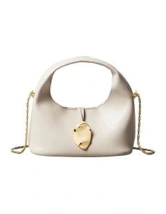 Stone Lock Slouchy Mini Crossbody Bag in Chateau