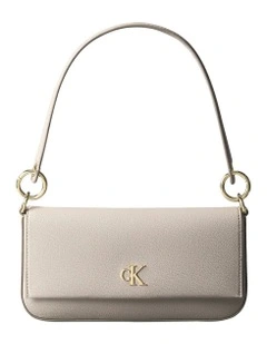 Minimal Monogram Shoulder Bag in Brown
