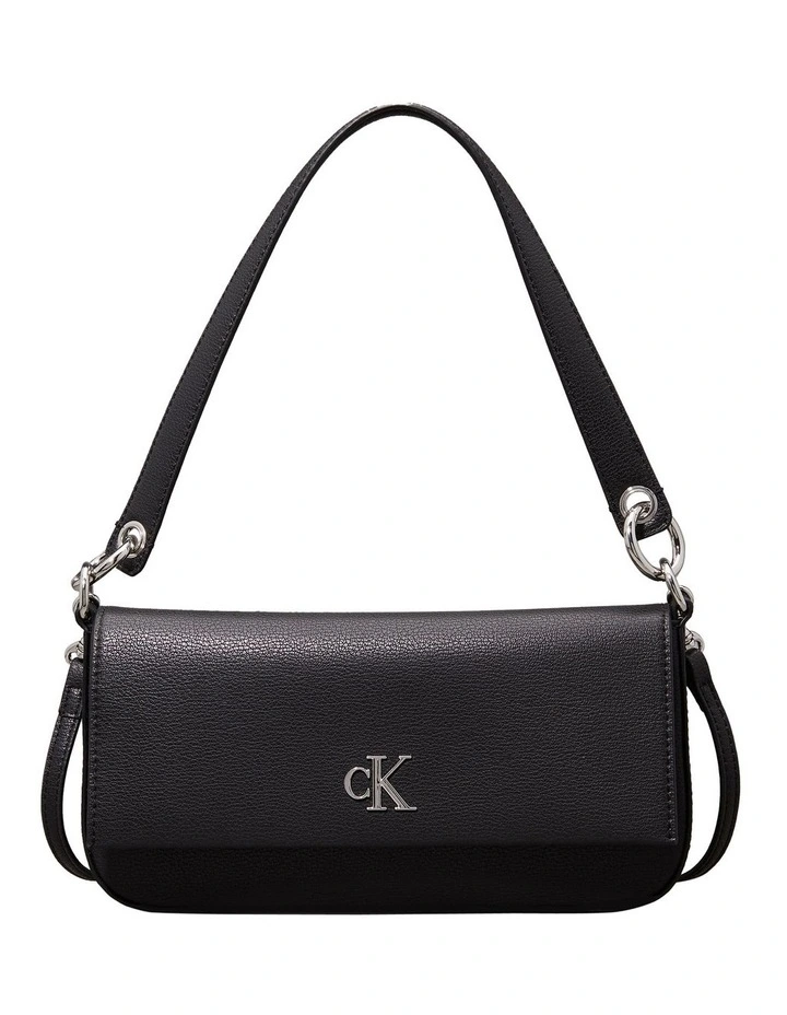 Minimal Monogram Shoulder Bag in Black image 1