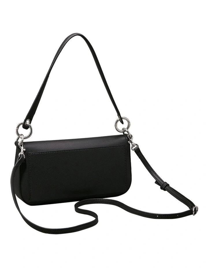 Minimal Monogram Shoulder Bag in Black image 2