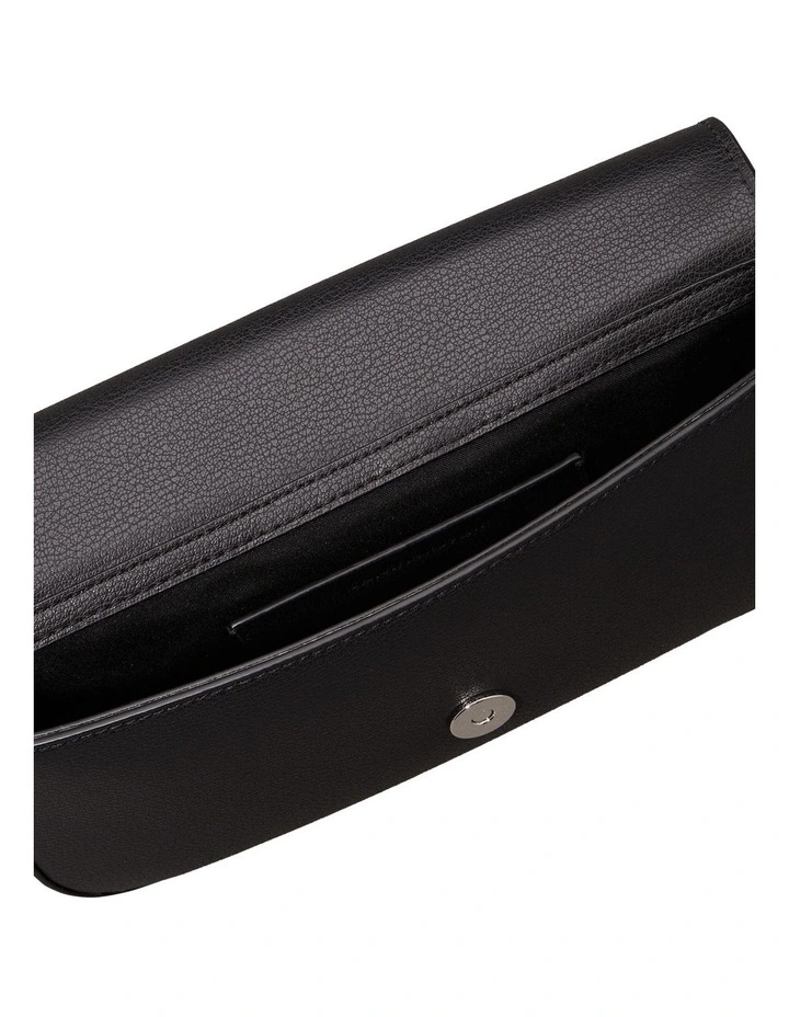 Minimal Monogram Shoulder Bag in Black image 3
