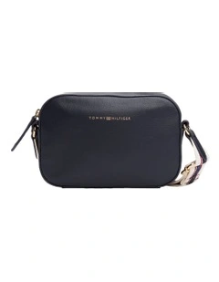 Logo Tape Camera Crossbody Bag in Space Blue