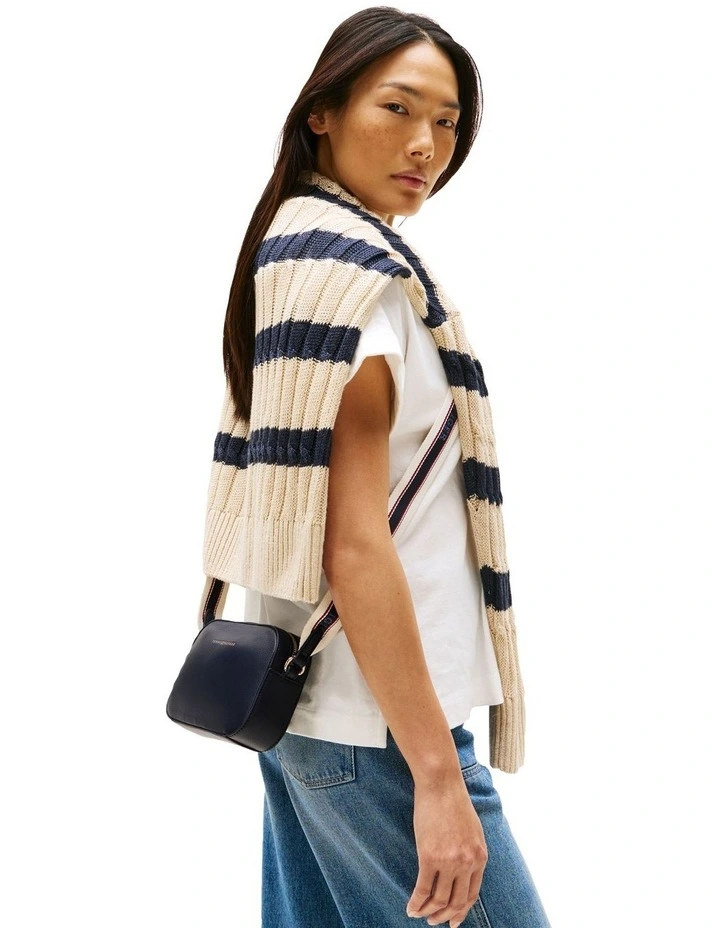 Logo Tape Camera Crossbody Bag in Space Blue image 5