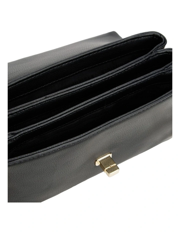 Modern Chain Strap Mini Crossover Bag in Black image 3