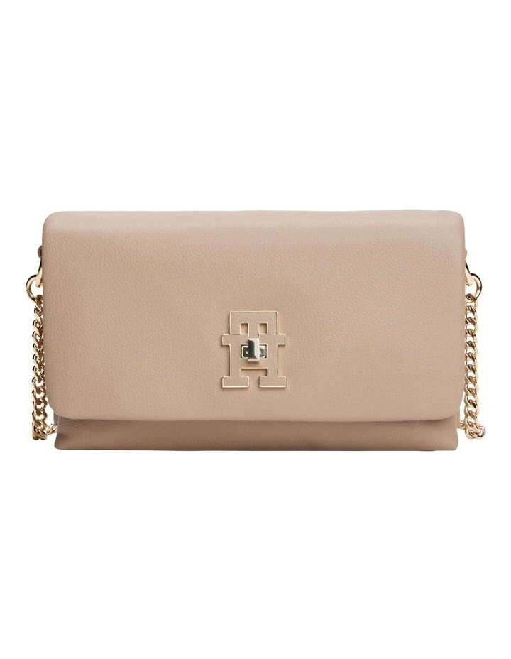 Modern Chain Strap Mini Crossover Bag in Beige image 1