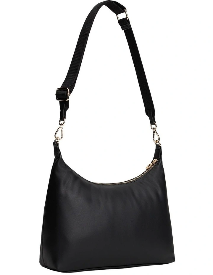 Popette Soft Shoulder Bag in Black image 3