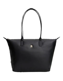 Soft TH Monogram Tote Bag in Black
