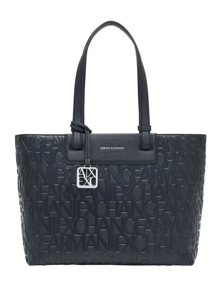 Liz Pebble Shopper Tote Bag in Black image 1