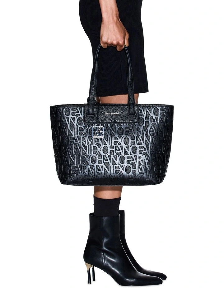 Liz Pebble Shopper Tote Bag in Black image 7
