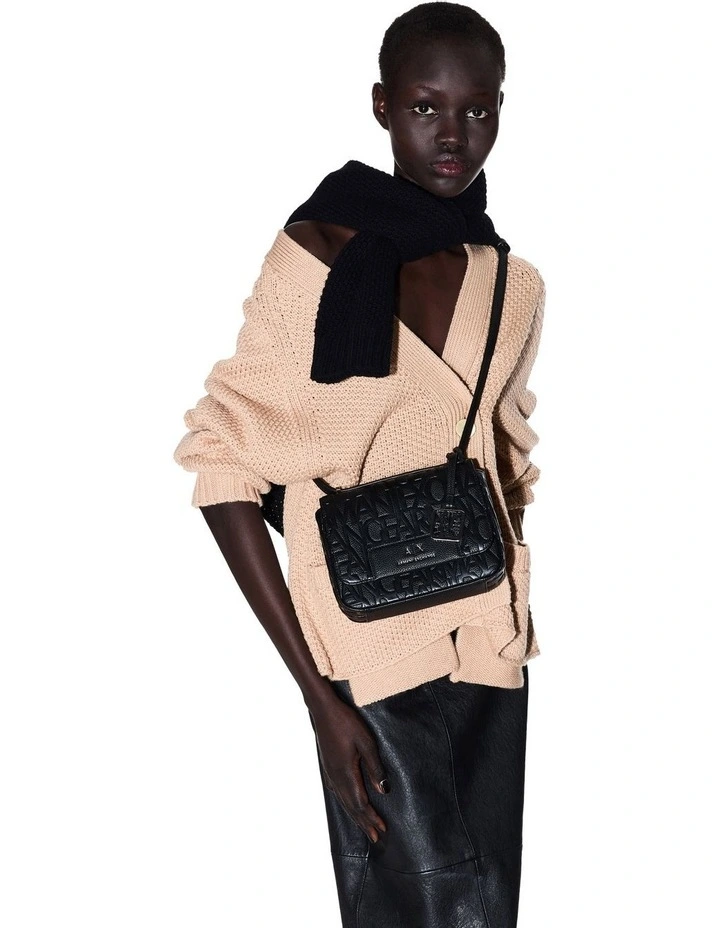 Liz Pebble Crossbody Bag in Black image 2