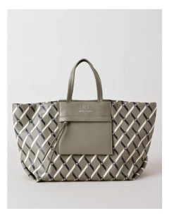 Natalie Tie Shopper Tote Bag in Brown Bass