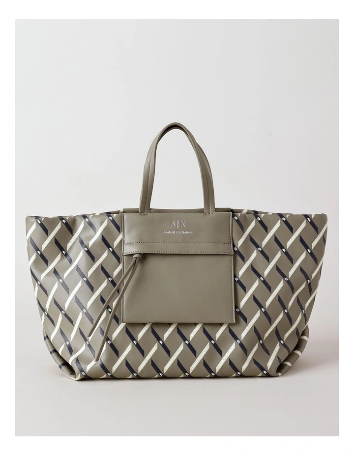 Natalie Tie Shopper Tote Bag in Brown Bass image 1