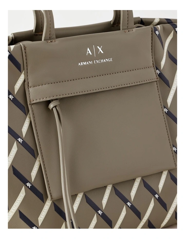 Natalie Tie Shopper Tote Bag in Brown Bass image 2