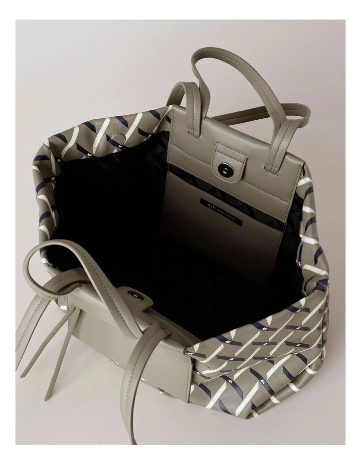 Natalie Tie Shopper Tote Bag in Brown Bass image 4