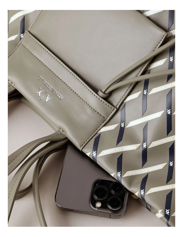 Natalie Tie Shopper Tote Bag in Brown Bass image 5