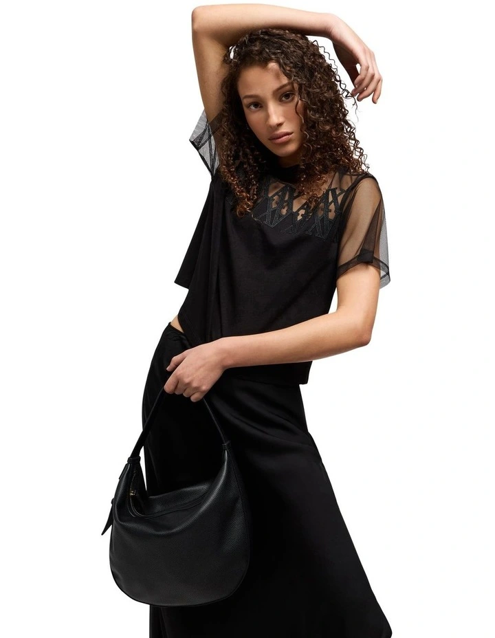 Susie Soft Medium Shoulder Bag in Black image 2