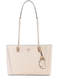Tisha 3 Comp Tote Bag in Stone Logo
