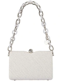 Birdie Textural Top Handle Bag in White