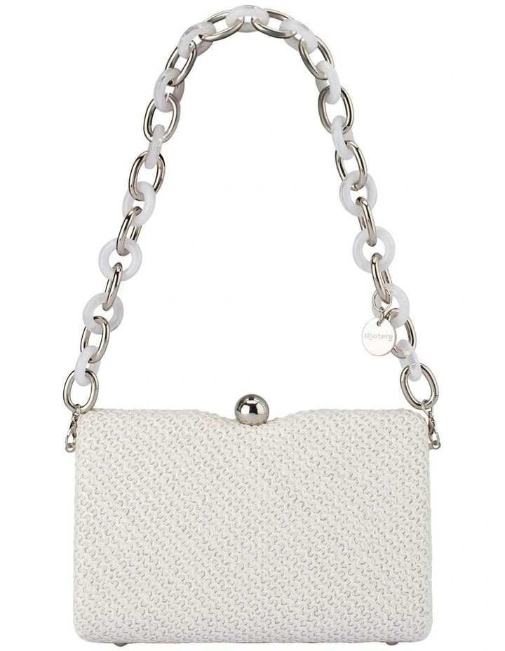 Birdie Textural Top Handle Bag in White image 1