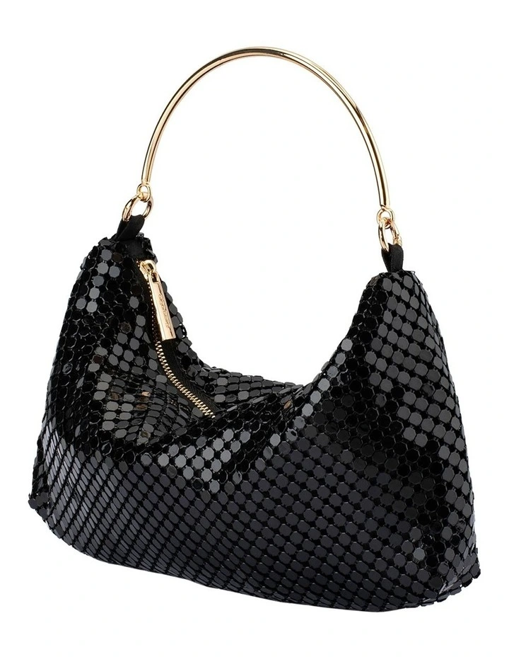 Daphne Mesh Clutch Bag in Black image 3